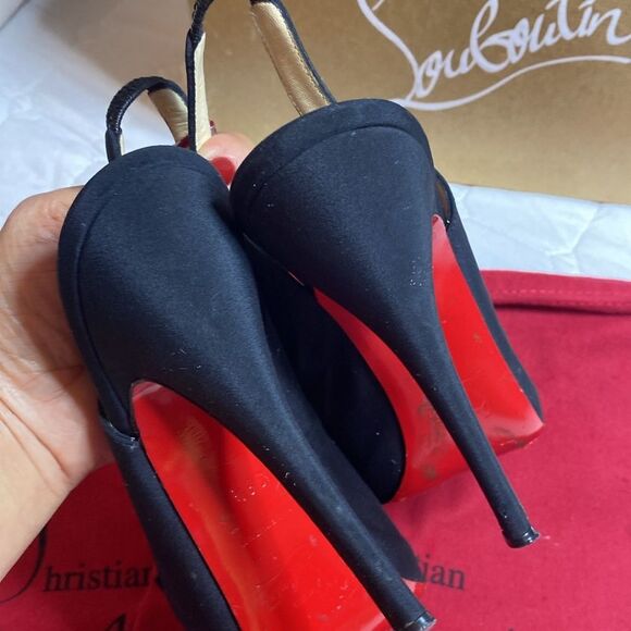 Christian Louboutin Black Patent Leather Stiletto Heels, US8 - Picture 9 of 10